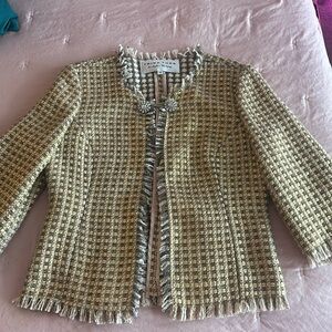 Trina Turk Gold Metallic Tweed Jacket